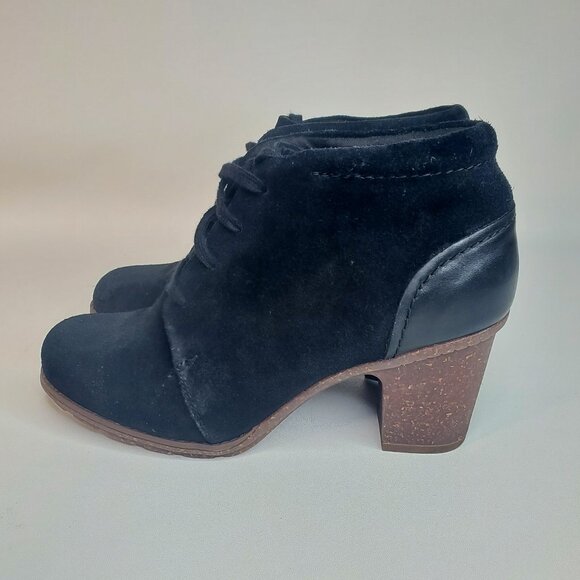 Clarks Black Suede Ankle Boots - Picture 2 of 10